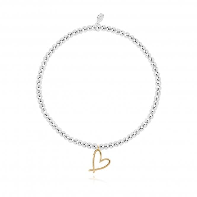 A Little Beautiful Friend Silver Gold 17.5cm Stretch Bracelet 4390Joma Jewellery4390