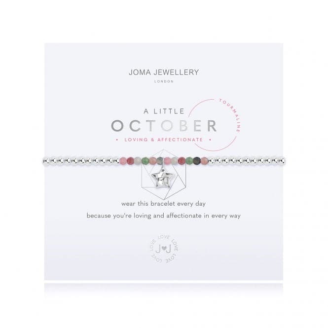 A Little Birthstone October Tourmaline Silver 17.5cm Stretch Bracelet 3469Joma Jewellery3469