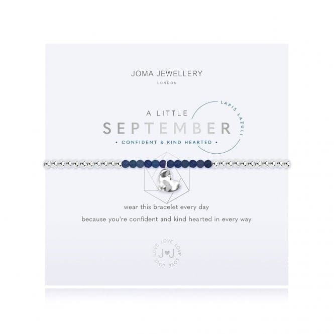A Little Birthstone September Lapis Silver 17.5cm Stretch Bracelet 3468Joma Jewellery3468