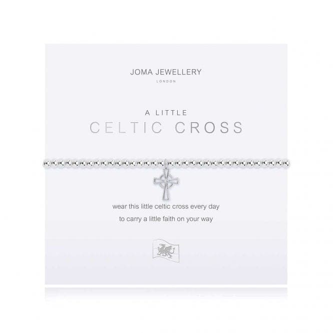 A Little Celtic Cross Silver 17.5cm Stretch Bracelet 4021Joma Jewellery4021