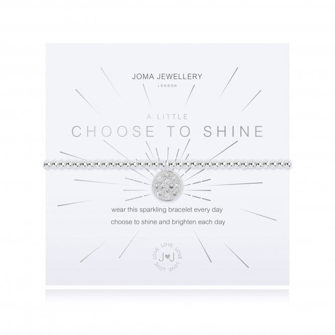 A Little Choose To Shine Silver 17.5cm Stretch Bracelet 4353Joma Jewellery4353