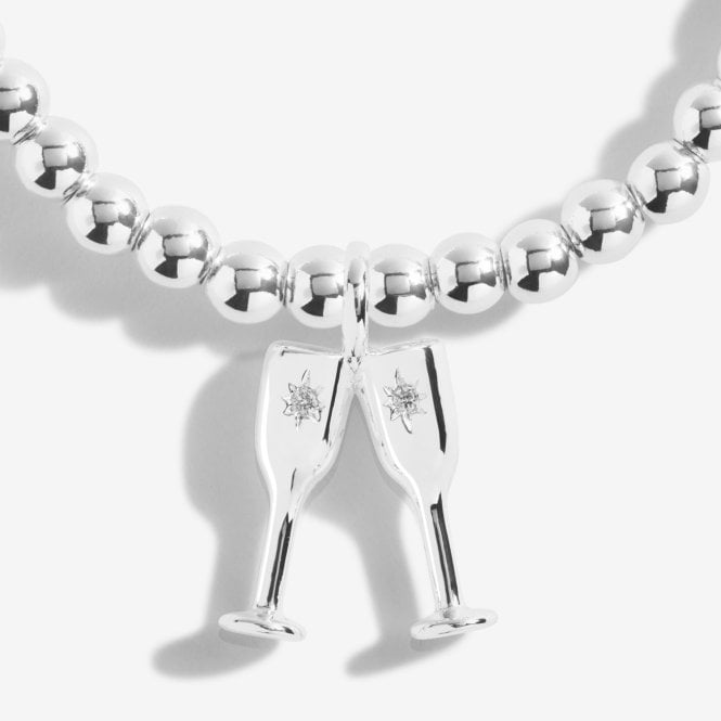 A Little Christmas Cheers! Silver 17.5cm Stretch Bracelet 5427Joma Jewellery5427