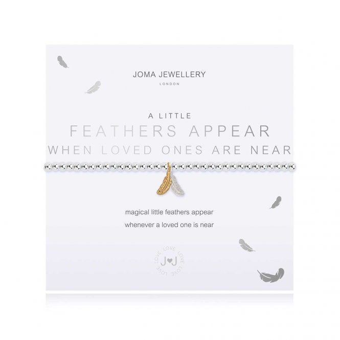 A Little Feathers Appear When Loved Ones Are Near Silver Stretch Bracelet 3801Joma Jewellery3801