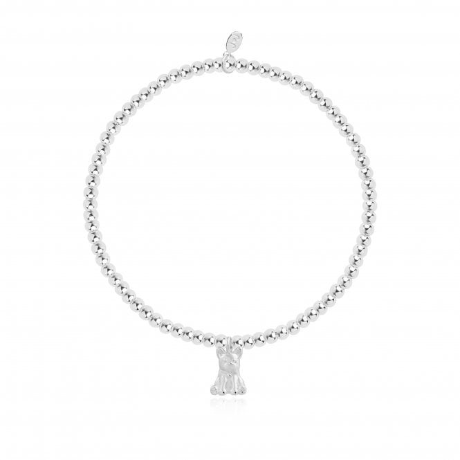 A Little Frenchie Kisses Silver 17.5cm Stretch Bracelet 4302Joma Jewellery4302