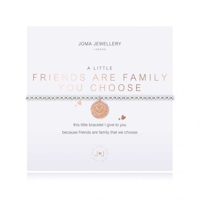 A Little Friends Are The Family You Choose Silver 17.5cm Stretch Bracelet 3797Joma Jewellery3797