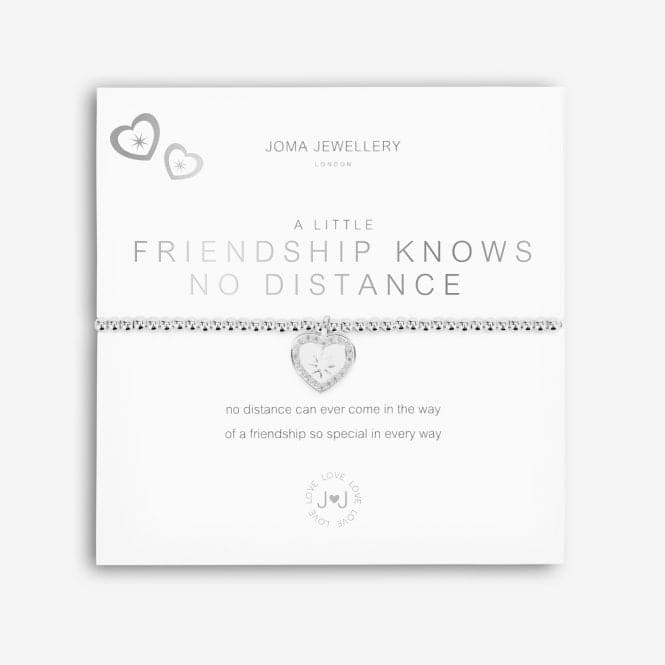 A Little Friendship Knows No Distance Silver 17.5cm Stretch Bracelet 5229Joma Jewellery5229