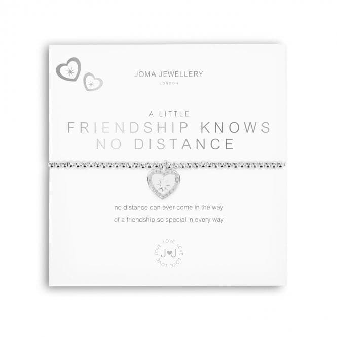 A Little Friendship Knows No Distance Silver 17.5cm Stretch Bracelet 5229Joma Jewellery5229