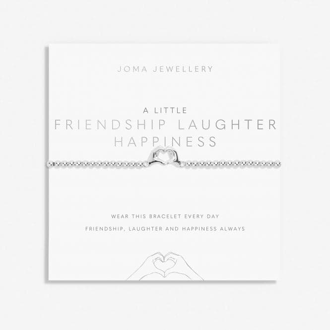 A Little Friendship Laughter Happiness Silver Plated 17.5cm Bracelet 7019Joma Jewellery7019