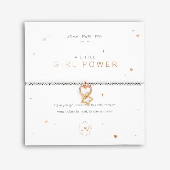A Little Girl Power Silver 17.5cm Stretch Bracelet 5215Joma Jewellery5215