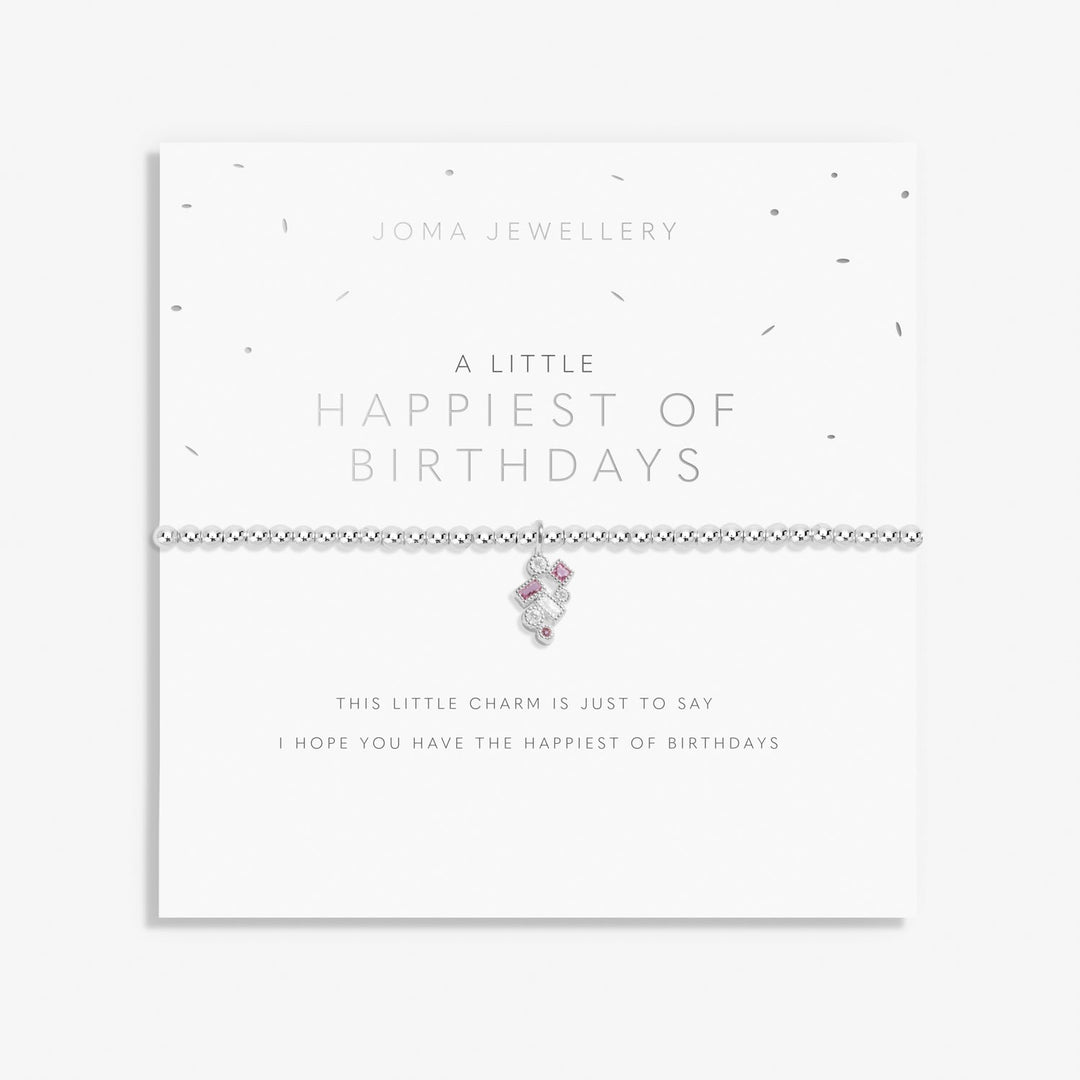 A Little Happiest of Birthdays Silver Plated Bracelet 8149Joma Jewellery8149