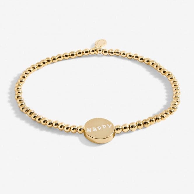 A Little Happiness Gold Plated 17.5cm Stretch Bracelet 6985Joma Jewellery6985