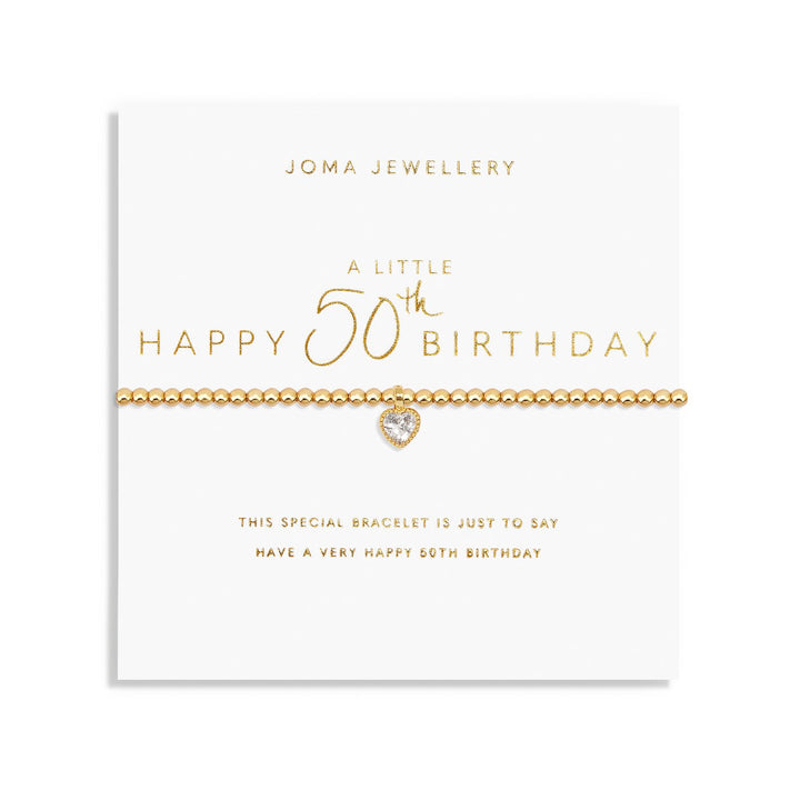 A Little Happy 50th Birthday Gold Plated Bracelet 7584Joma Jewellery7584