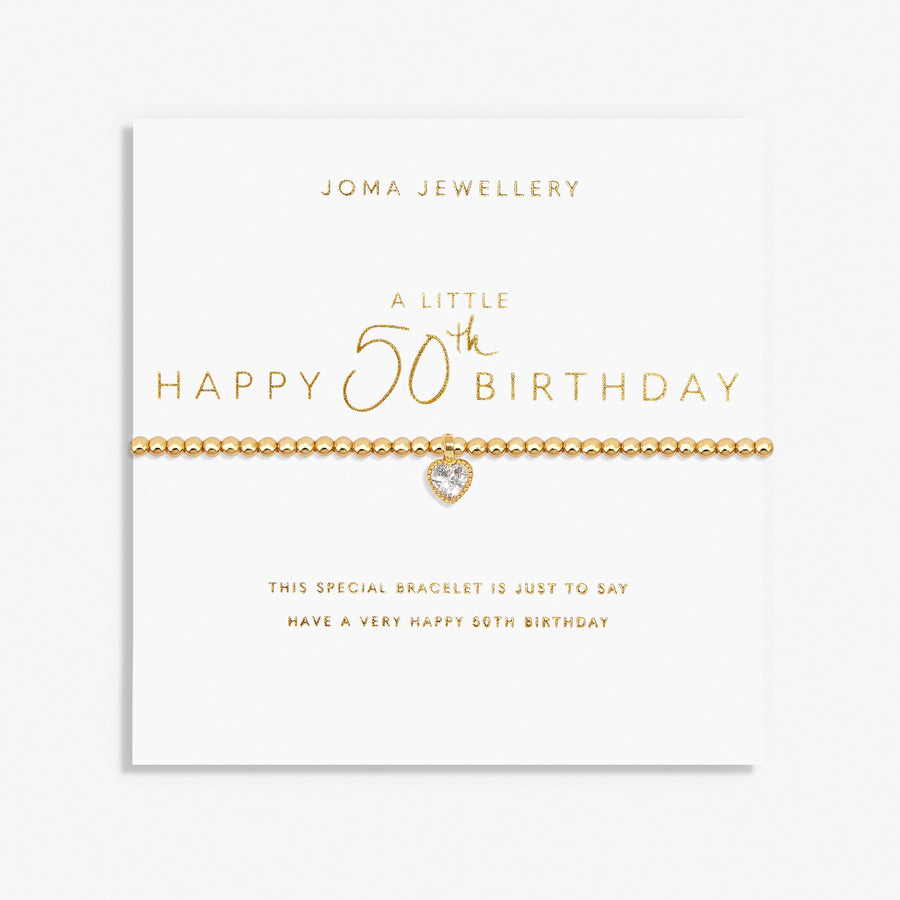 A Little Happy 50th Birthday Gold Plated Bracelet 7584Joma Jewellery7584