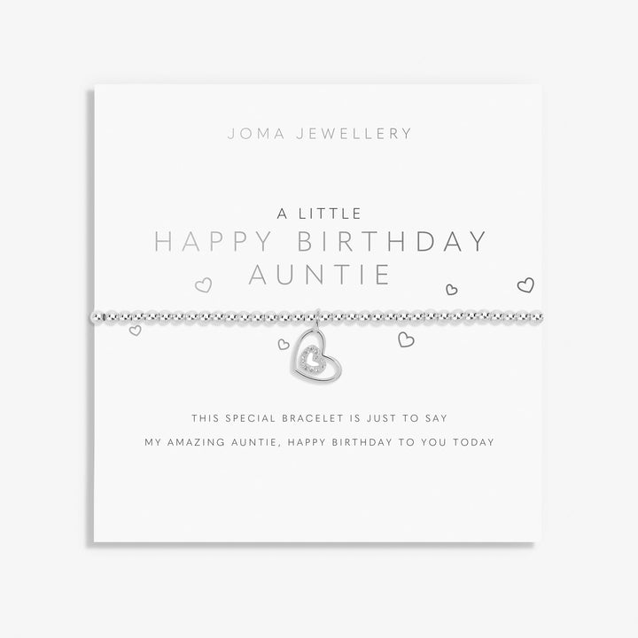 A Little Happy Birthday Auntie Silver Plated Bracelet 7408Joma Jewellery7408