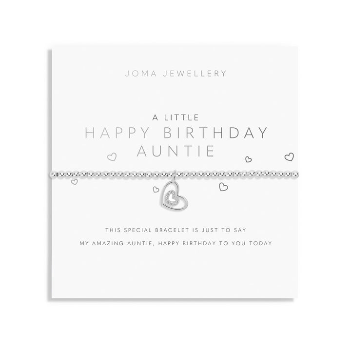 A Little Happy Birthday Auntie Silver Plated Bracelet 7408Joma Jewellery7408