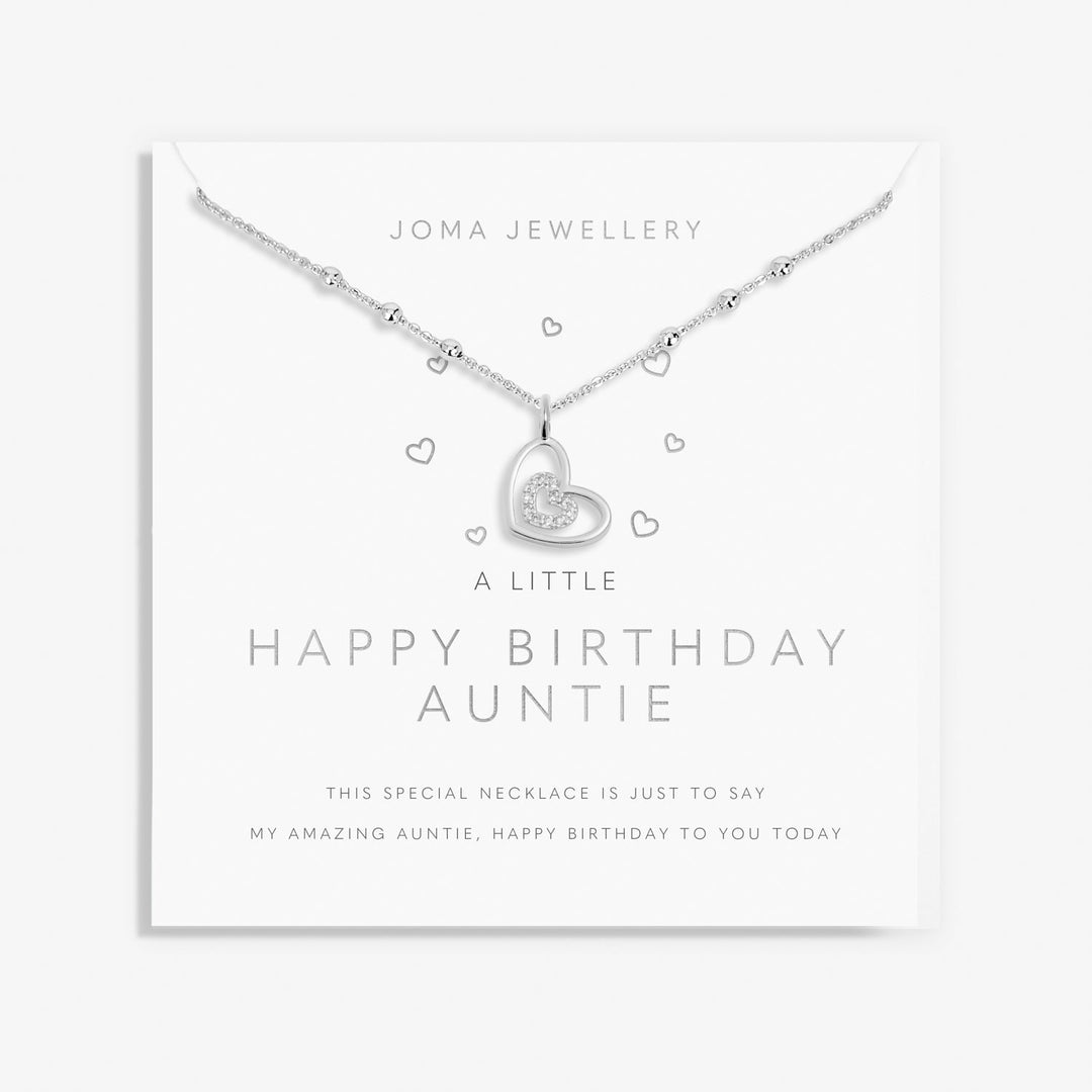 A Little Happy Birthday Auntie Silver Plated Necklace 7811Joma Jewellery7811