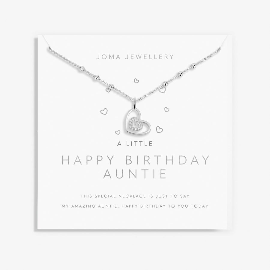 A Little Happy Birthday Auntie Silver Plated Necklace 7811Joma Jewellery7811