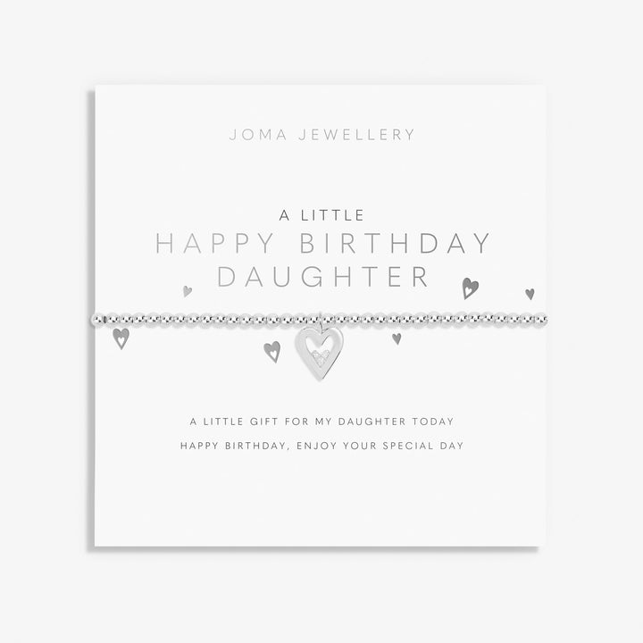 A Little Happy Birthday Daughter Silver Plated Bracelet 7407Joma Jewellery7407