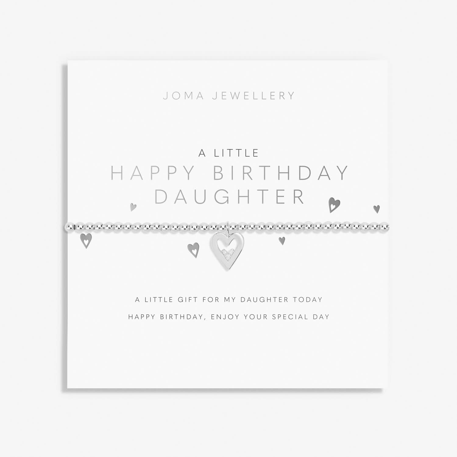 A Little Happy Birthday Daughter Silver Plated Bracelet 7407Joma Jewellery7407