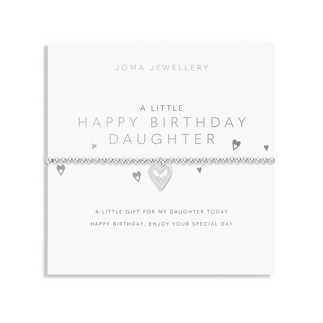 A Little Happy Birthday Daughter Silver Plated Bracelet 7407Joma Jewellery7407