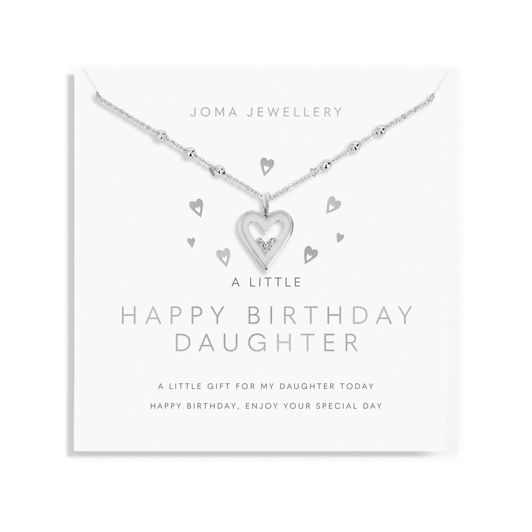 A Little Happy Birthday Daughter Silver Plated Necklace 7810Joma Jewellery7810