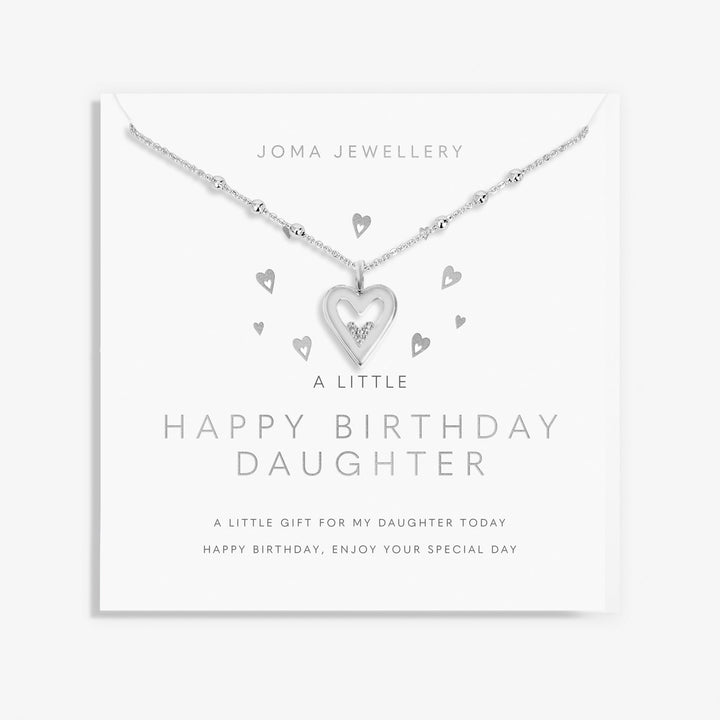 A Little Happy Birthday Daughter Silver Plated Necklace 7810Joma Jewellery7810