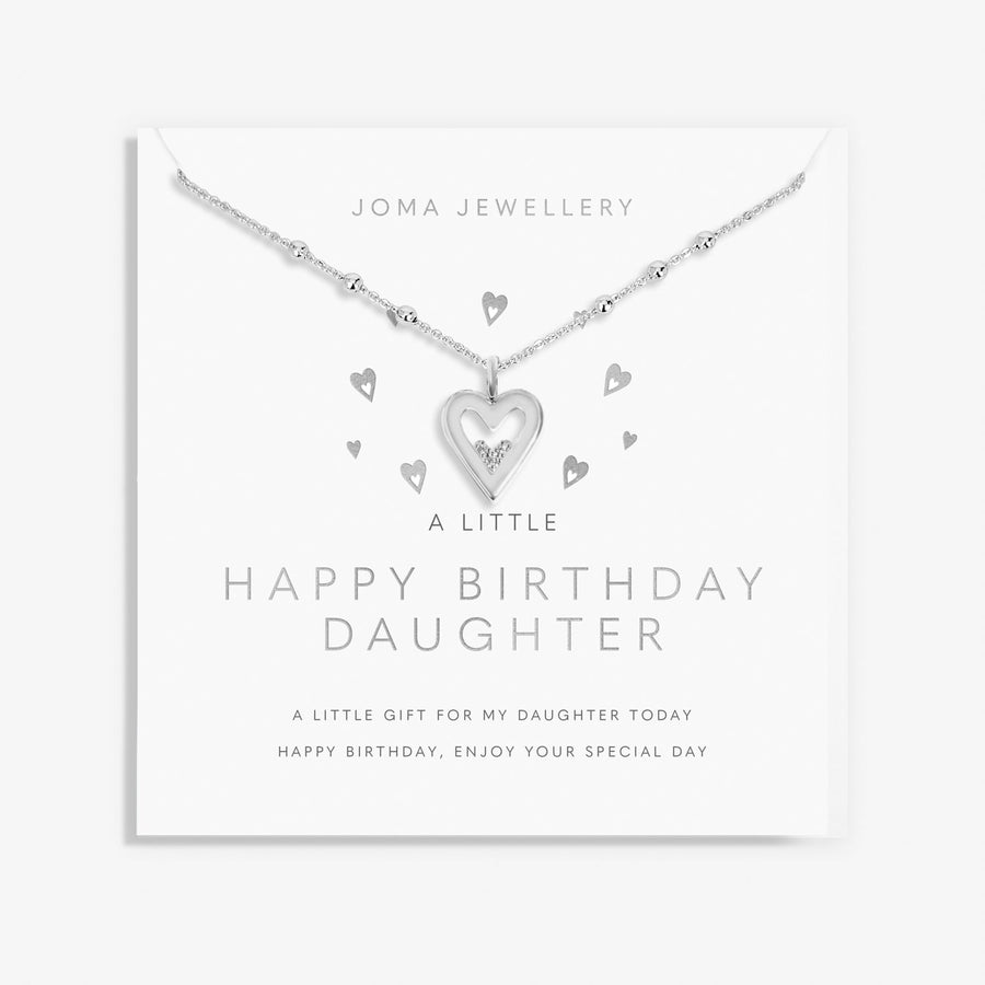 A Little Happy Birthday Daughter Silver Plated Necklace 7810Joma Jewellery7810