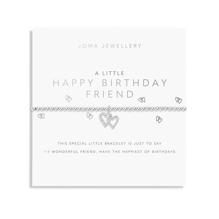 A Little Happy Birthday Friend Silver Plated Bracelet 7409Joma Jewellery7409