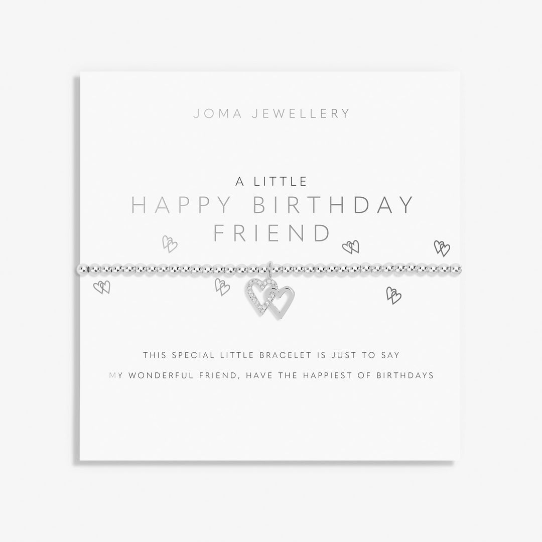 A Little Happy Birthday Friend Silver Plated Bracelet 7409Joma Jewellery7409