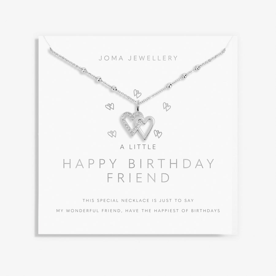 A Little Happy Birthday Friend Silver Plated Necklace 7812Joma Jewellery7812