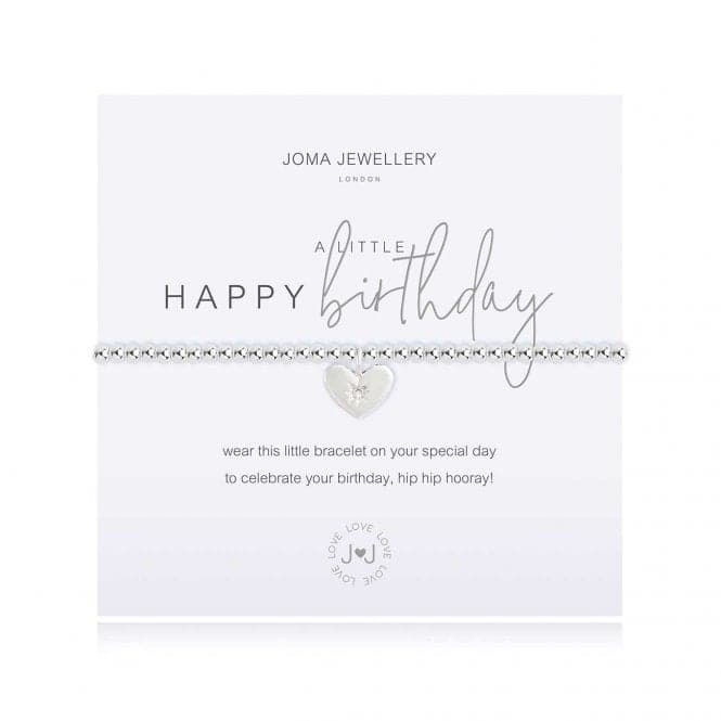 A Little Happy Birthday Silver 17.5cm Bracelet 4081Joma Jewellery4081