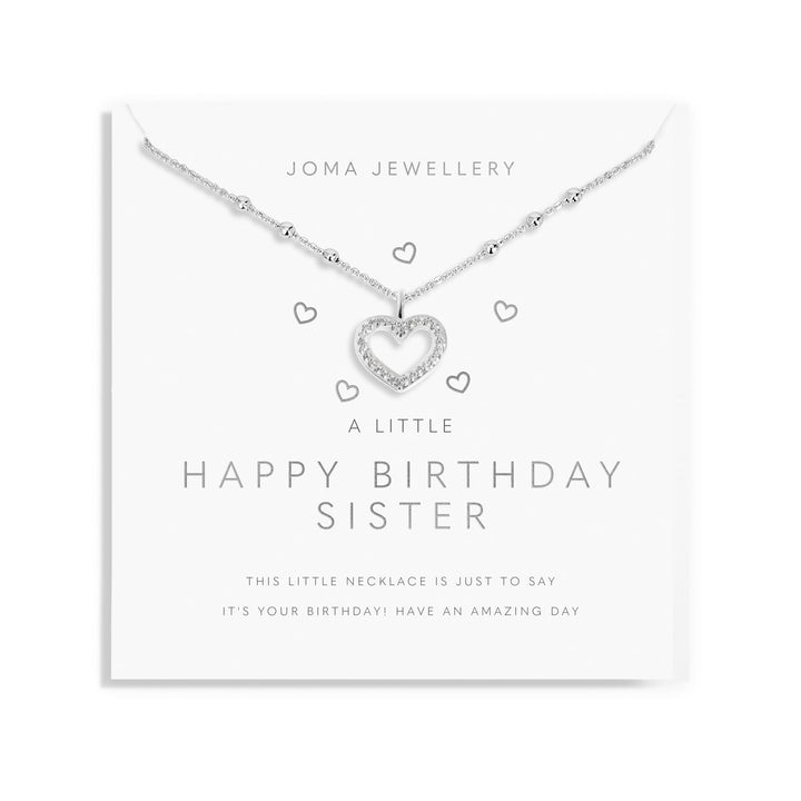 A Little Happy Birthday Sister Silver Plated Necklace 7809Joma Jewellery7809