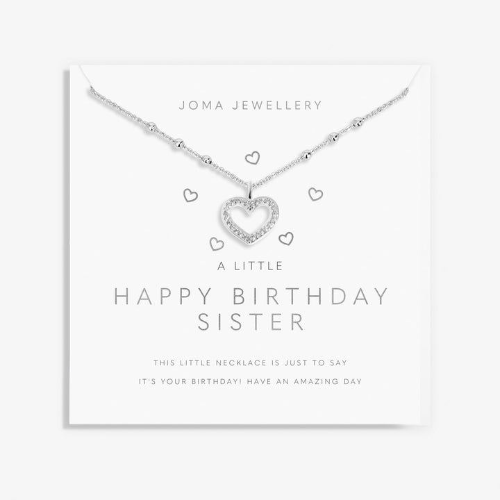 A Little Happy Birthday Sister Silver Plated Necklace 7809Joma Jewellery7809