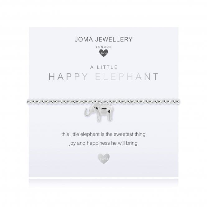 A Little Happy Elephant Silver 15.5cm Stretch Bracelet C486Joma JewelleryC486