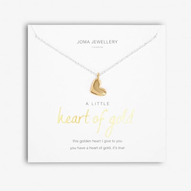 A Little 'Heart Of Gold' Silver 46cm + 5cm Extender Necklace 5281Joma Jewellery5281