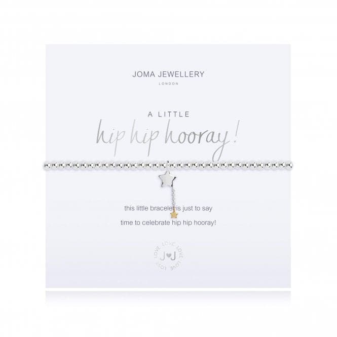 A Little Hip Hip Hooray! Silver Yellow Gold 17.5cm Stretch Bracelet 3213Joma Jewellery3213