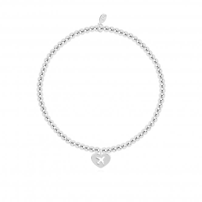 A Little Life Is An Adventure Silver 17.5cm Stretch Bracelet 4352Joma Jewellery4352