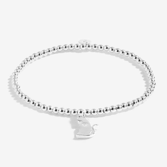 A Little Life Is Better With Cats Silver 17.5cm Stretch Bracelet 5218Joma Jewellery5218