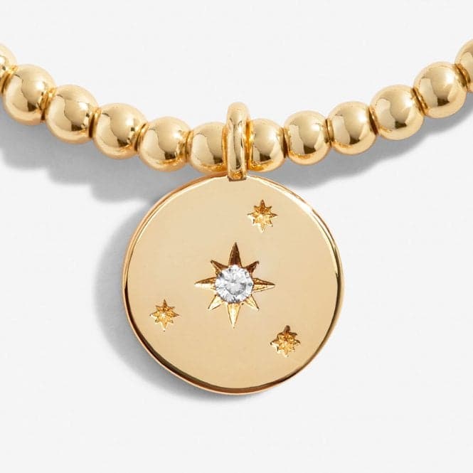 A Little Live In the Moment Gold Plated 17.5cm Stretch Bracelet 6986Joma Jewellery6986