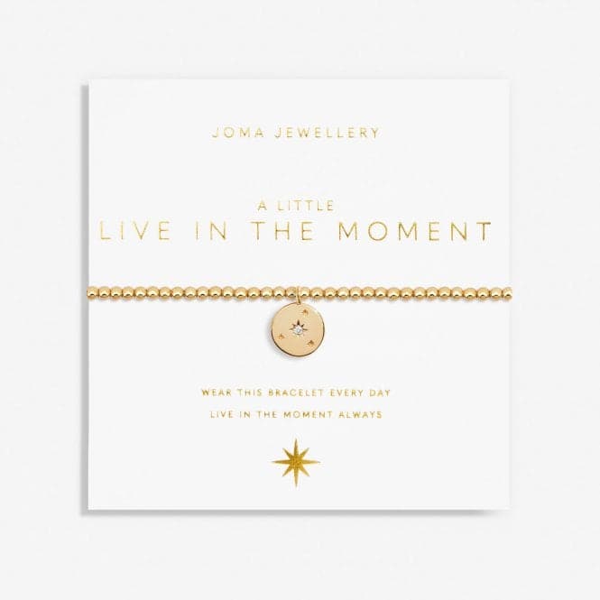 A Little Live In the Moment Gold Plated 17.5cm Stretch Bracelet 6986Joma Jewellery6986