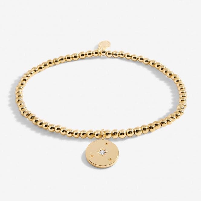 A Little Live In the Moment Gold Plated 17.5cm Stretch Bracelet 6986Joma Jewellery6986