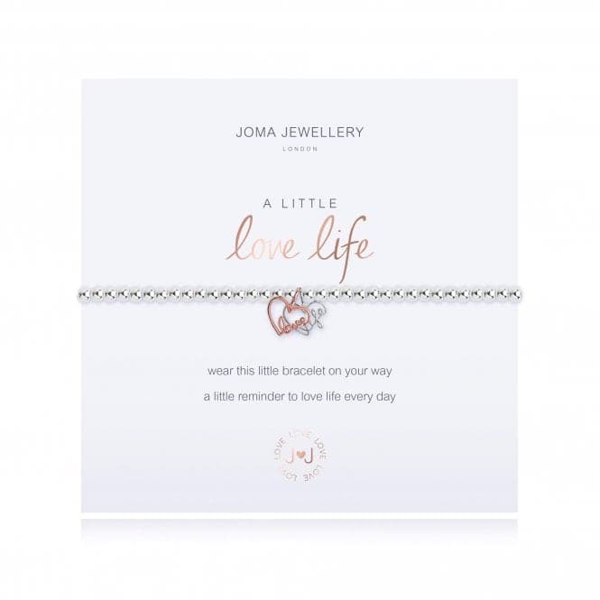 A Little Love Life Silver Rose Gold 17.5cm Stretch Bracelet 3207Joma Jewellery3207