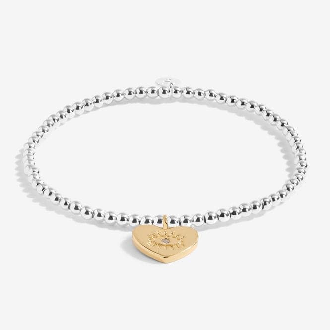 A Little Love, Peace And Yoga Silver 17.5cm Stretch Bracelet 5226Joma Jewellery5226