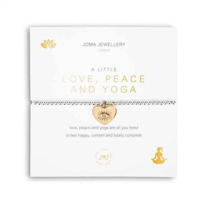 A Little Love, Peace And Yoga Silver 17.5cm Stretch Bracelet 5226Joma Jewellery5226