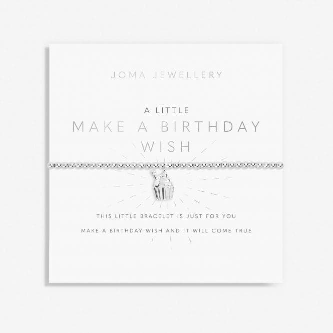 A Little Make A Birthday Wish Silver Plated 15.5cm Bracelet C721Joma JewelleryC721