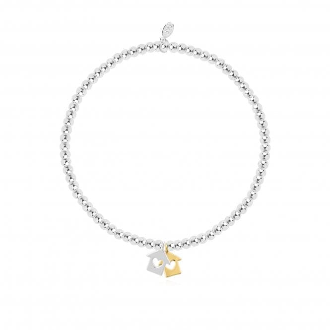 A Little Neighbours By Chance Friends By Choice Silver Gold 17.5cm Stretch Bracelet 4359Joma Jewellery4359