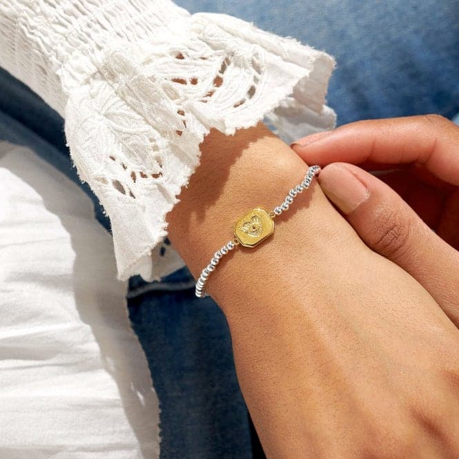 A Little Positive Vibes Silver Gold Plated 17.5cm Bracelet 7013Joma Jewellery7013