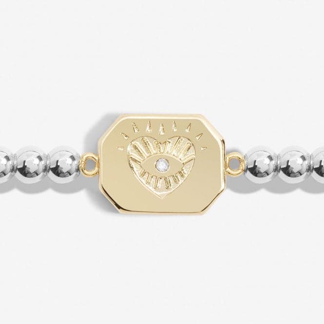 A Little Positive Vibes Silver Gold Plated 17.5cm Bracelet 7013Joma Jewellery7013