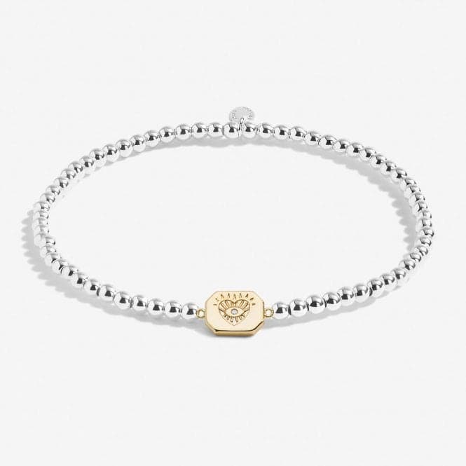 A Little Positive Vibes Silver Gold Plated 17.5cm Bracelet 7013Joma Jewellery7013