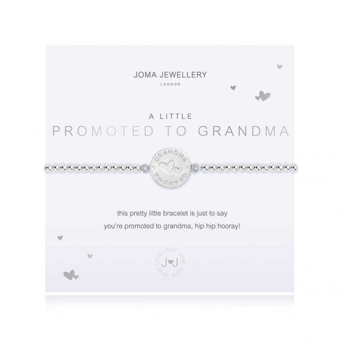 A Little Promoted To Grandma Silver 17.5cm Stretch Bracelet 3887Joma Jewellery3887